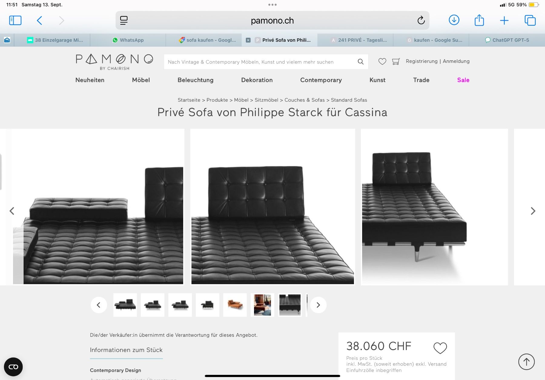Cassina Liegen & Liegestühle: Cassina Insel Mod. Privé, Design Philippe Starck, Weiss – Neu (gemäss Beschreibung) aus Zürich von thovala 3