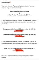 Bons Foxtrail: 2 billets GO + 1 bon CHF 40