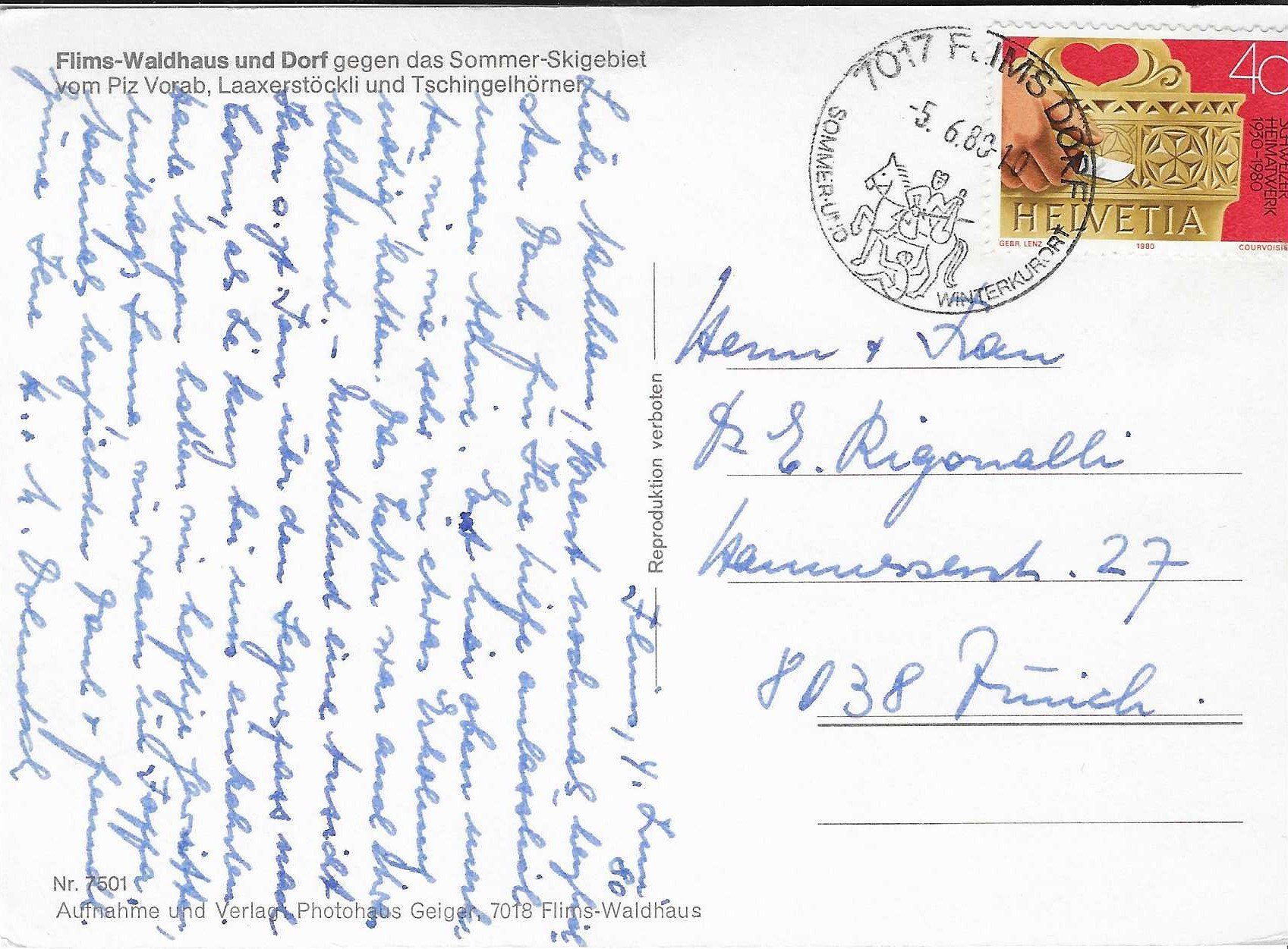 Cartoline postali: Flims-Waldhaus und Dorf GR – Usato da Rothrist venduto da Stranglehold 1