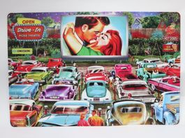 Blechschild Drive-In Movie Theater Auto Kino Cinema neu