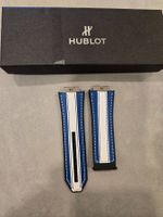 Hublot Uhrenband 27/22 mm blau/weiss, Leder