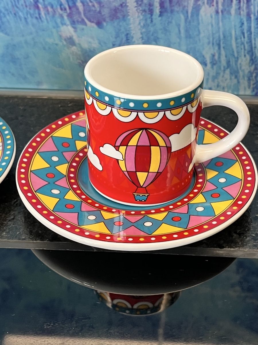Bialetti Tazze: 2 Bialetti Espressotassen Unterteller Espresso Dessert – Usato da Frauenfeld venduto da Babytimmy 2