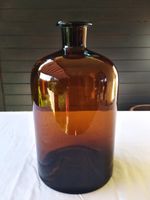 Flacon de pharmacie en verre brun 5 L - ancien.