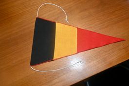VINTAGE Wimpel Belgien ST. GALLER STICKEREI gut L 30cm