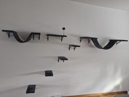 Kletterregal für Katzen Wandmontage dunkelgrau