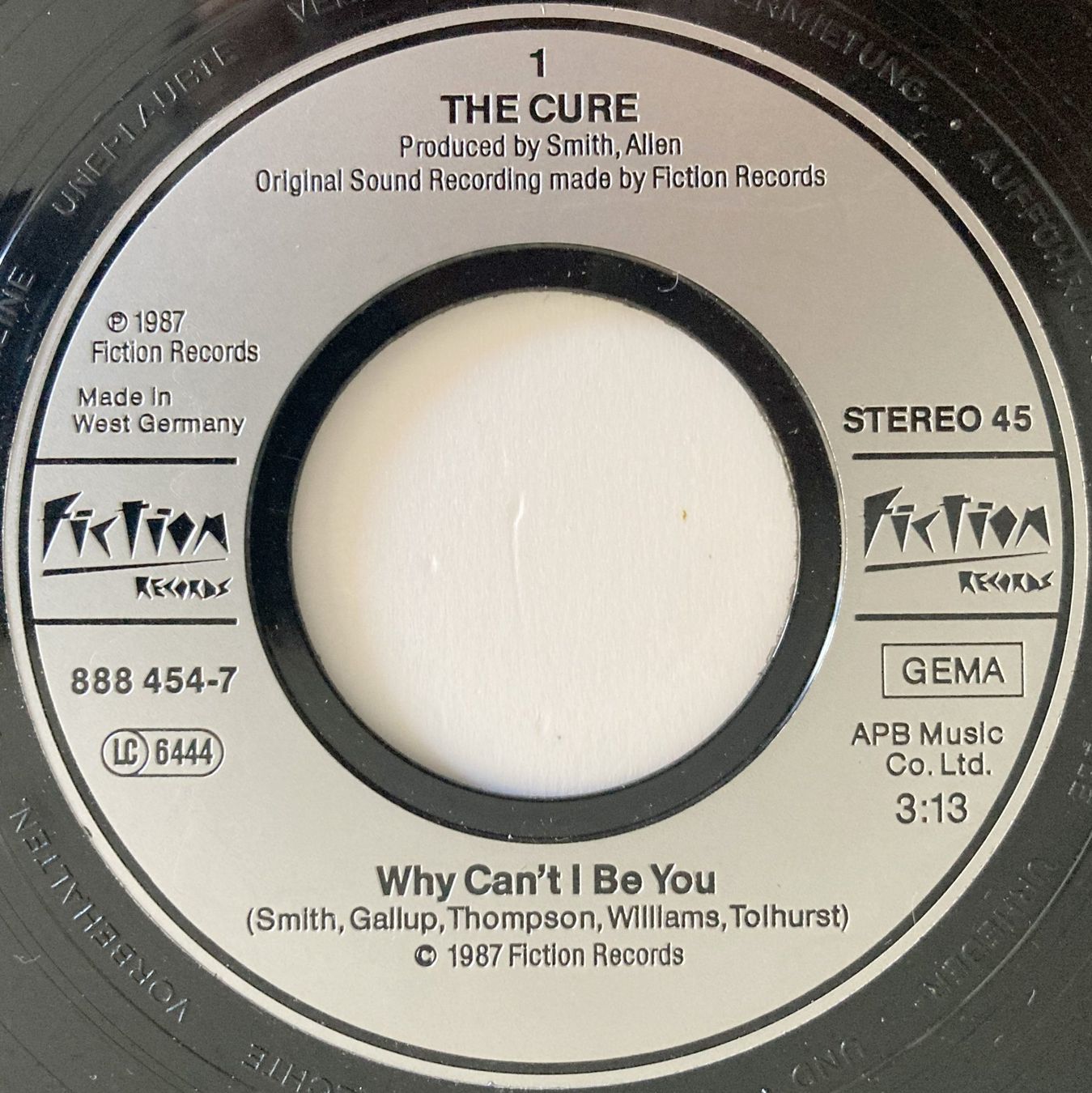 Dischi in vinile: THE CURE - WHY CAN'T I BE YOU – Usato da Bottens venduto da hotter-than-hell 2