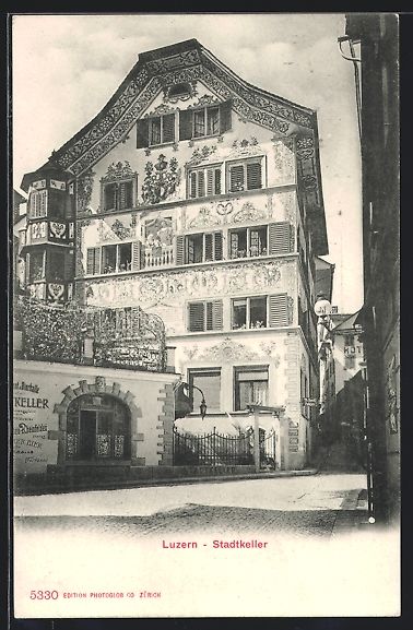 Cartoline postali: AK Luzern, Am Stadtkeller, 1906 – Usato da Berlin venduto da bartko-reher