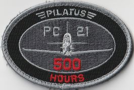 Pilatus PC-21 Aufnäher 500 HOURS mit Klett Stoff