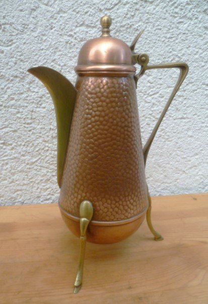 Teekannen: Antike Kaffeekanne Kupfer Messing mit Deckel – Gebraucht aus Effretikon von Heimstudio 1