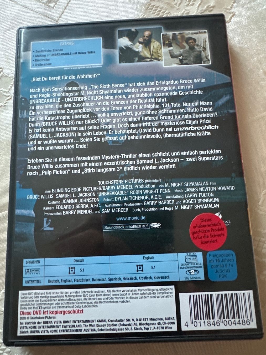 Alle DVDs: Unbreakable – Gebraucht aus Schaffhausen von D-MAC 1