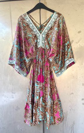 Wunderschöne  Boho Seidentunika/Kleid im Lagenlook!