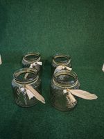 Windlichter/ Teelichter mit Federn / 4 Stk