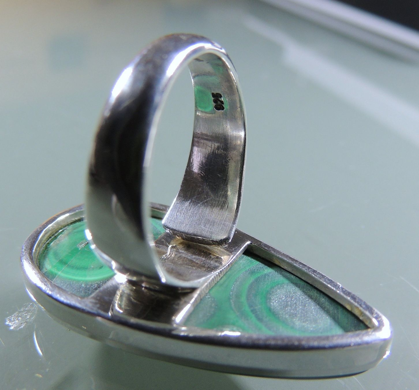Bagues: Malachit Silber 925 Fingerring – Neuf avec emballage d'origine à Waldenburg par schaller707 5