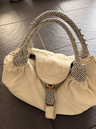 Spy Bag Fendi Leder weiss geflochtene Details gebraucht