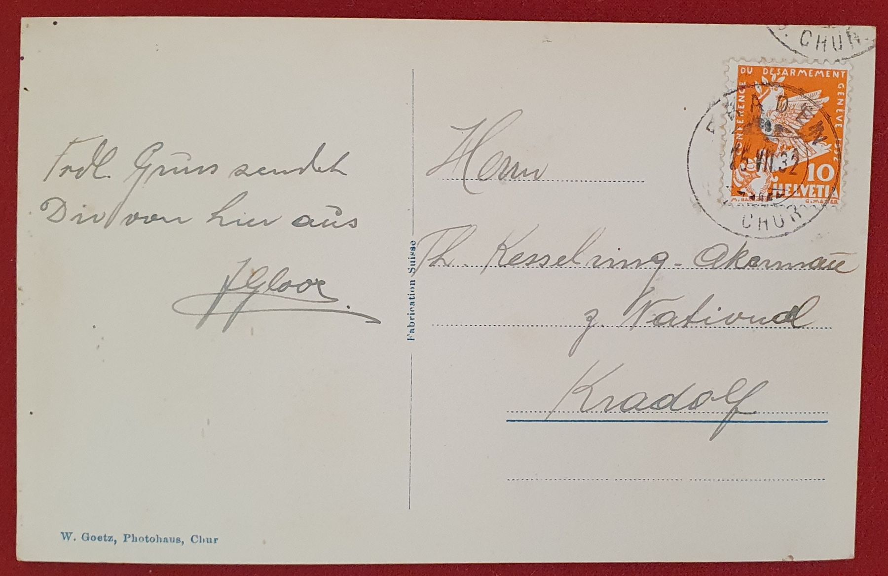 Cartoline postali: Tschiertschen 1932 – Usato da Kreuzlingen venduto da Rschweiz1 1