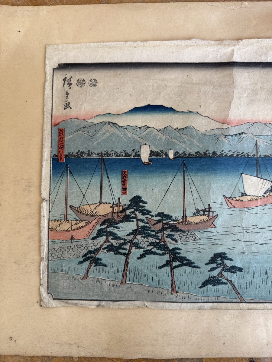 Dipinti: ANCIENNE ESTAMPE JAPONAISE HIROSHIGE – Usato da Bière venduto da Artcollec 3