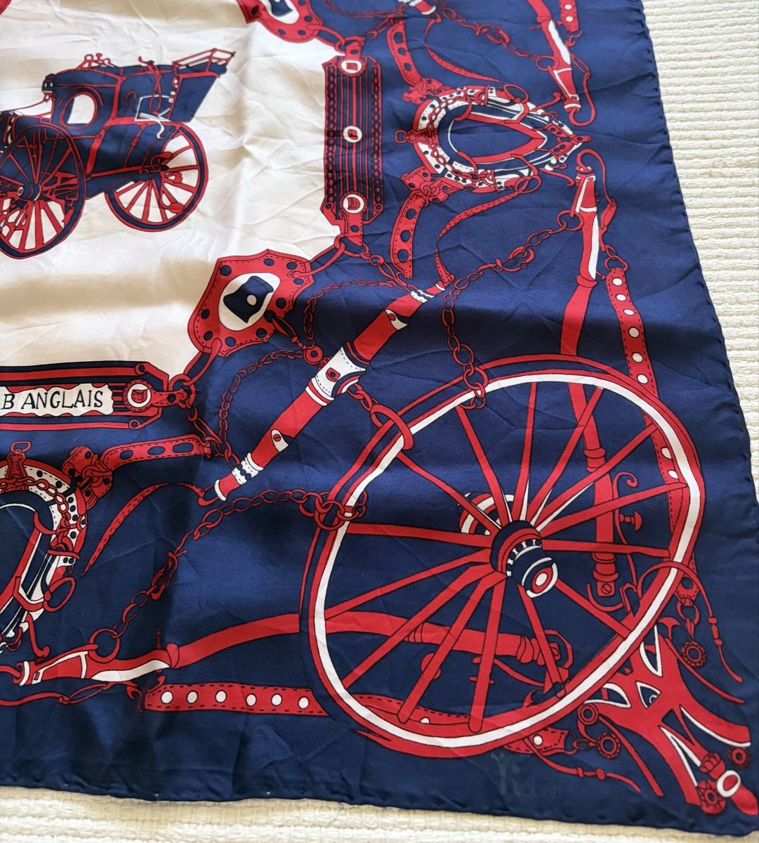 Foulard & Sciarpe: Seiden-Tuch Cab Anglais Navy Rot – Usato da Gossau venduto da Magic999 4