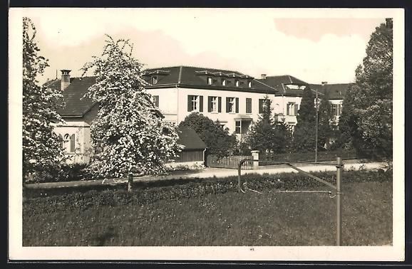Cartoline postali: Männedorf, Kreisspital mit blühendem B – Usato da Berlin venduto da bartko-reher