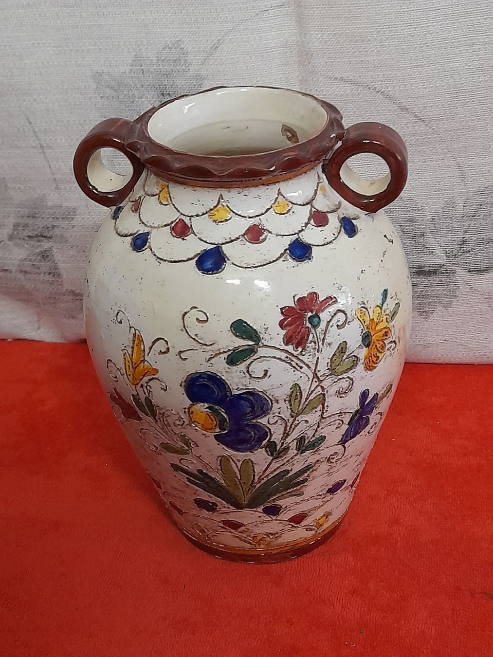 Vasi & Recipienti: Rustikale Keramikvase mit Blumenmuster, Vintage, 19cm – Usato da Winterthur venduto da Ufff512 2