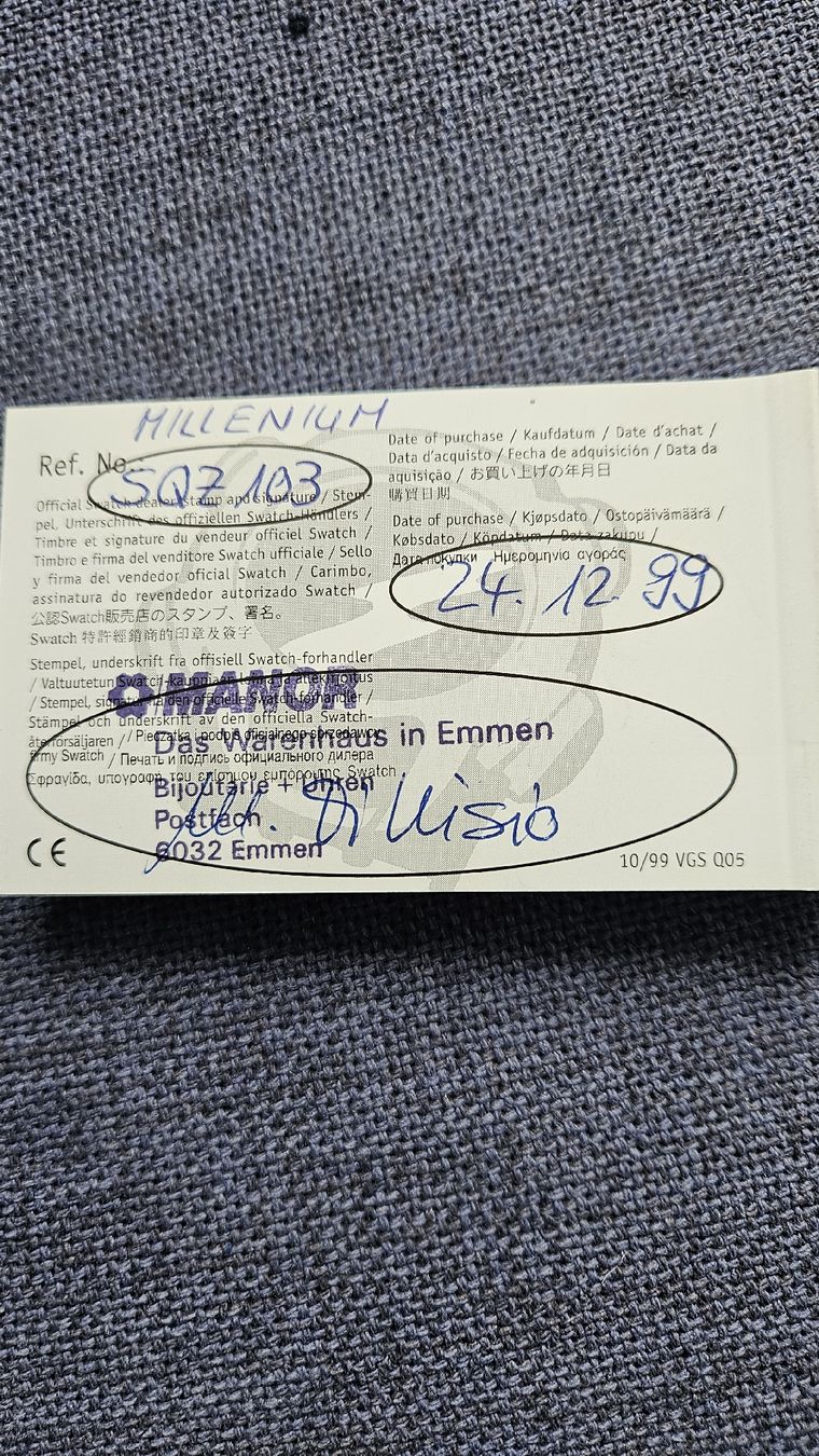 Swatch Orologi: Millennium swatch Uhr neu – Nuovo e nell'imballaggio originale da Mellingen venduto da Louisam 2