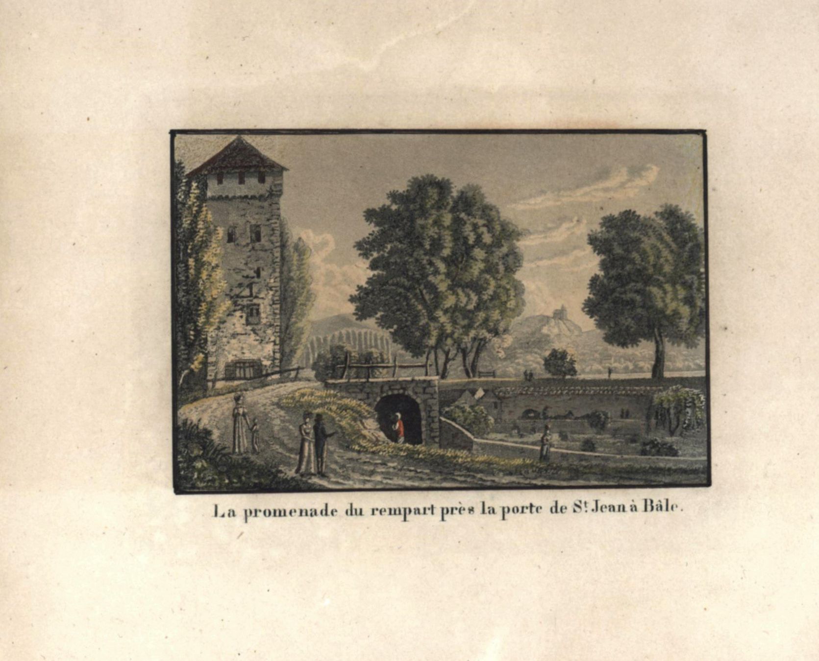 Incisioni: Basel Tor Aquatinta von Trachsler 1820 – Usato da Rafz venduto da Helvet32