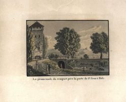 Basel Tor Aquatinta von Trachsler 1820