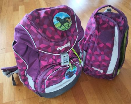 Ergobag Schulthek und Sportrucksack mit 3 Pferde-Kletties