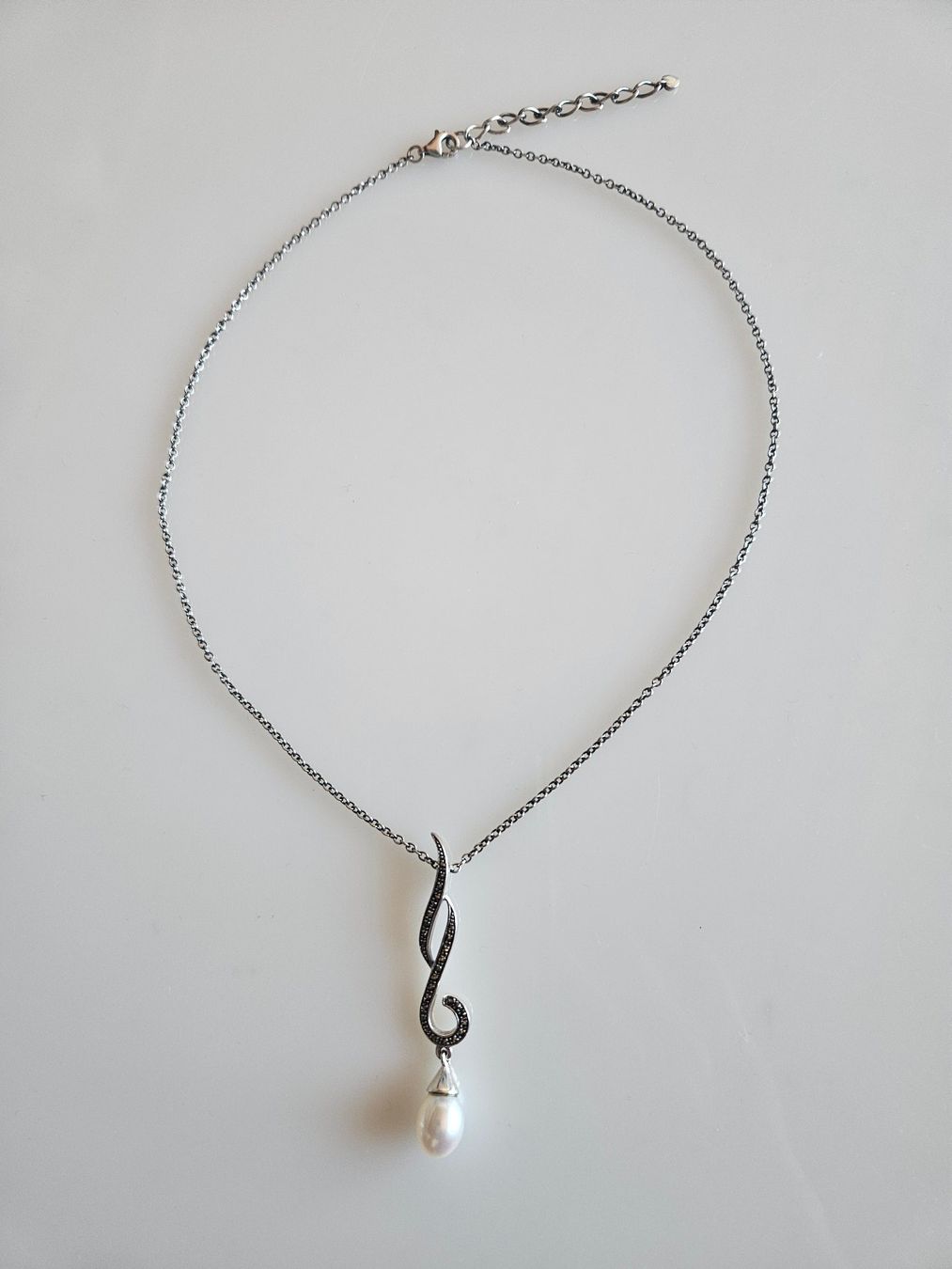 Catenine: Silber Kette mit Perle – Nuovo (secondo la descrizione) da Winterthur venduto da ste_tcx5 1