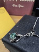 Collier argent avec diamant de moissanite de 0,5 ct certifié