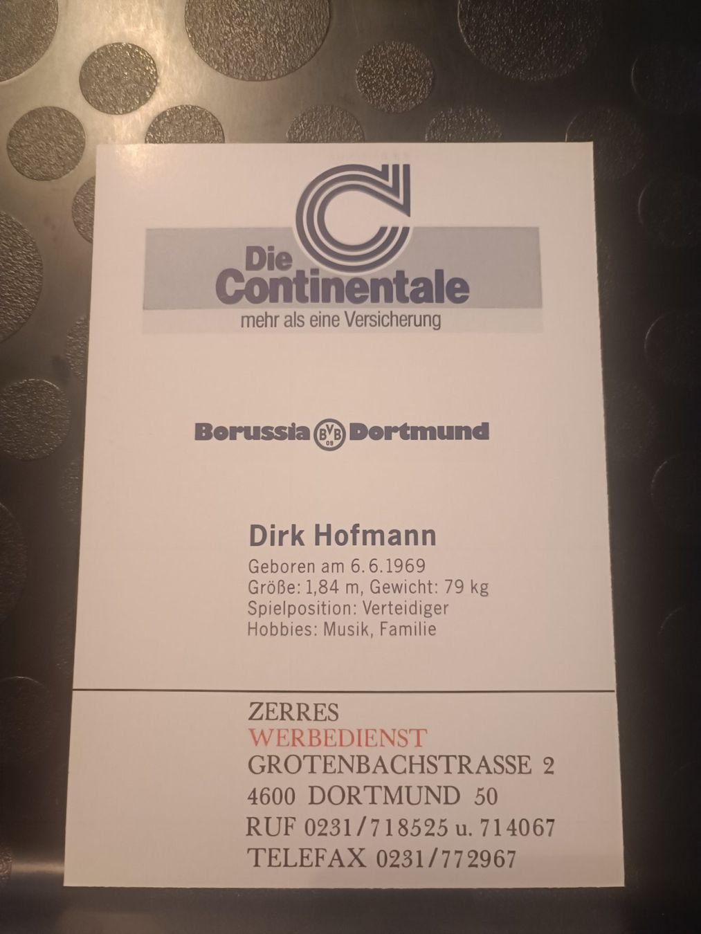 Autografi: Dirk Hofmann - handsigniert BVB - Borussia Dortmund – Usato da Menziken venduto da Artographs 1