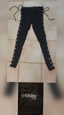 Gothicana by EMP Gothic Leggings mit Schnürung  Schwarz