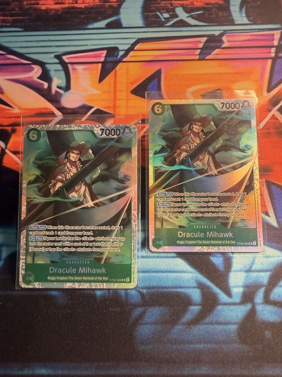 Bandai Sammelbilder & Trading cards: Dracule Mihawk 2x SR ST32-003 – Neu (gemäss Beschreibung) aus Kloten von Sonic_3PO