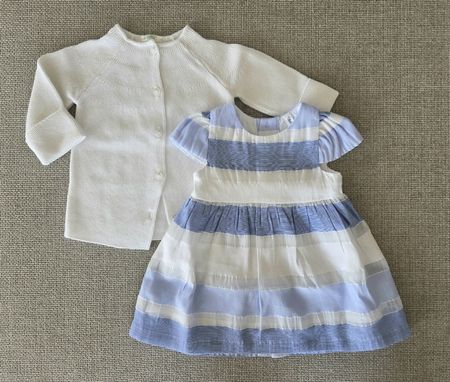 Mädchen Kleider Set Benetton Idexe Grösse 56/62 Weiss Blau