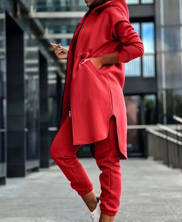 MUST HAVE - edler/stylischer Hosen-2-Teiler, ferrarirot, L