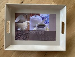 Serviertablett mit Kaffeemotiv, 50x38cm
