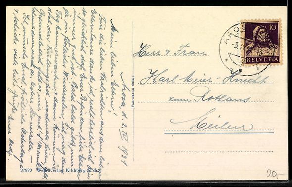 Cartoline postali: AK Arosa, Teilansicht im Winter – Usato da Berlin venduto da bartko-reher 1