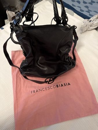 NEU***TASCHE v. FRANCESCO BIASIA***LEDER SCHWARZ***TOP***