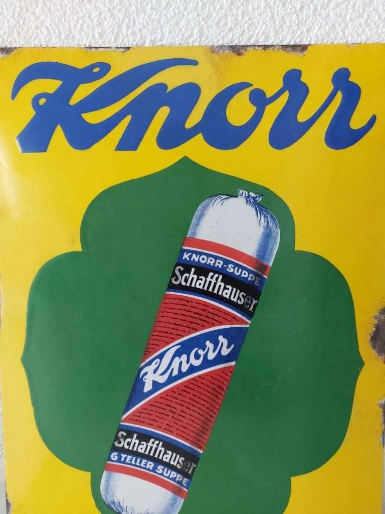 Knorr Insegne: Emailschild Knorr Suppn Erbswurst plaque émaillée – Usato da Schenkon venduto da Elbarto007 7