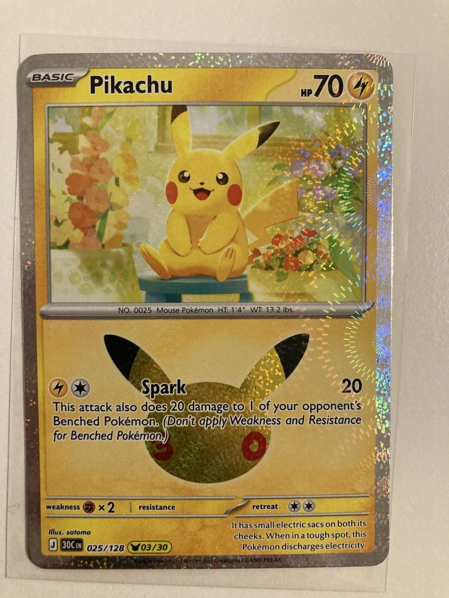 Pokémon Carte collezionabili: Pikachu 025/128 EN 30th 03/30 – Nuovo (secondo la descrizione) da Wohlen AG venduto da Liridon22