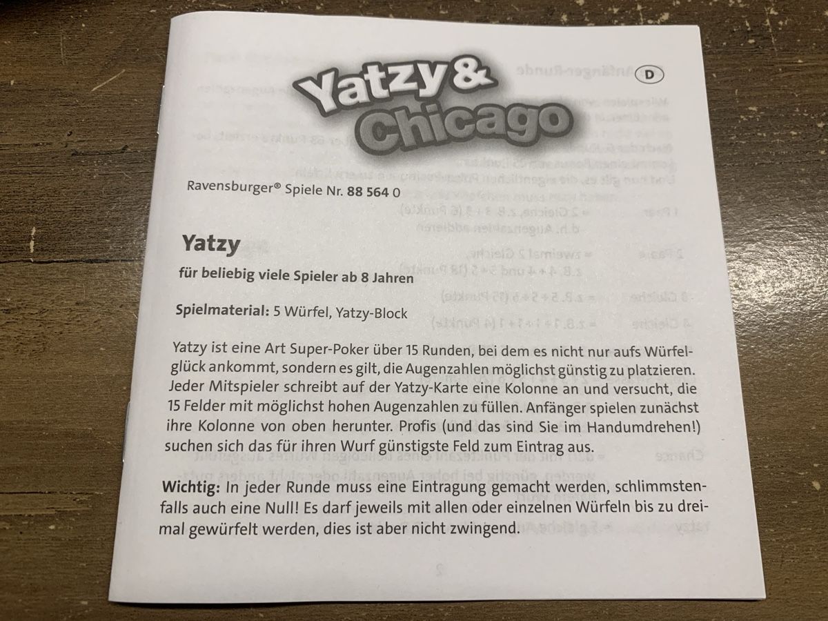 Ravensburger Spiele: Ravensburger Yatzy & Chicago – Gebraucht aus Buus von 2013dp 4