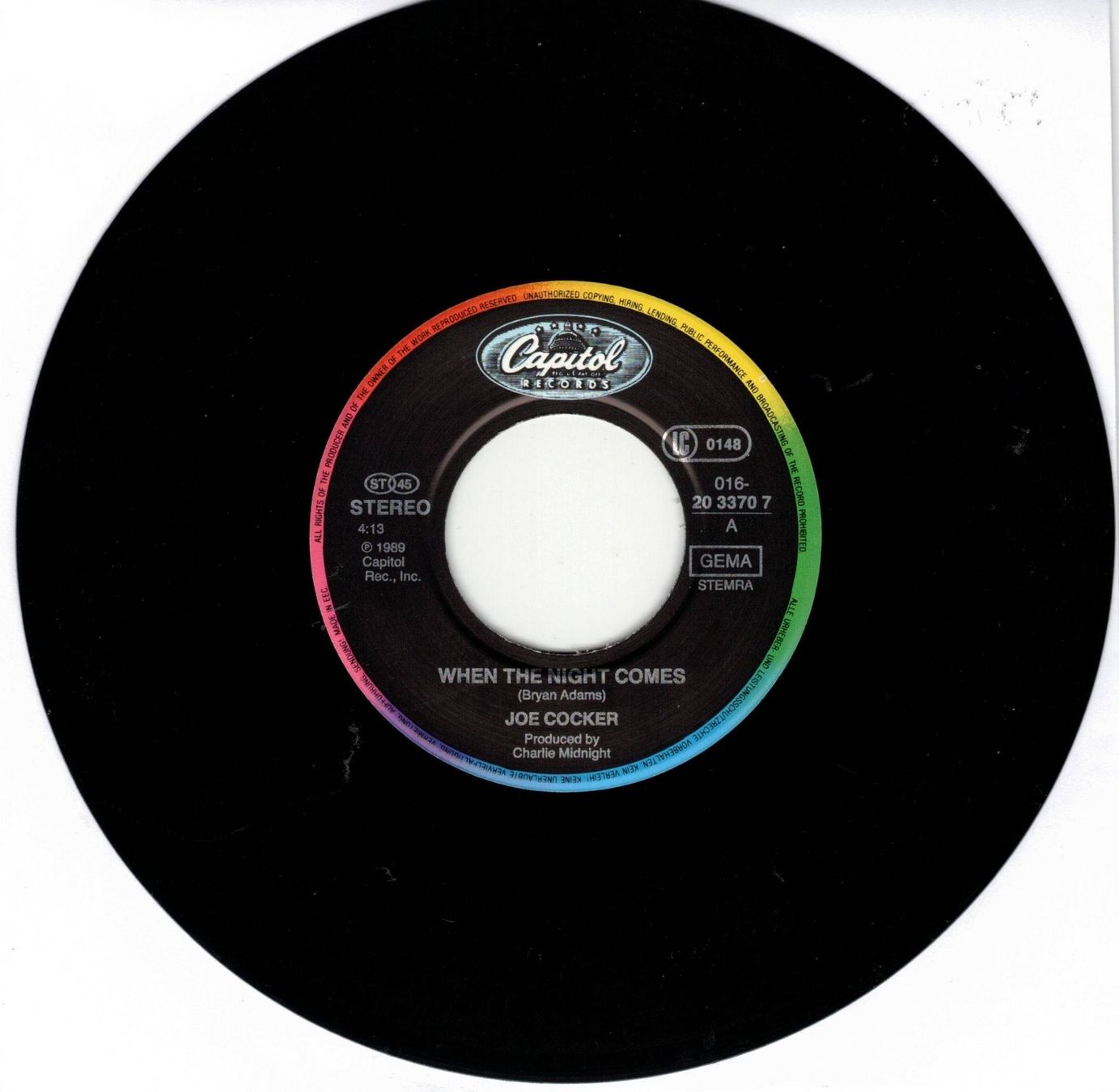 Dischi in vinile: Joe Cocker  --  When the night comes  Single7 – Usato da Oberwil (Dägerlen) venduto da thespecials