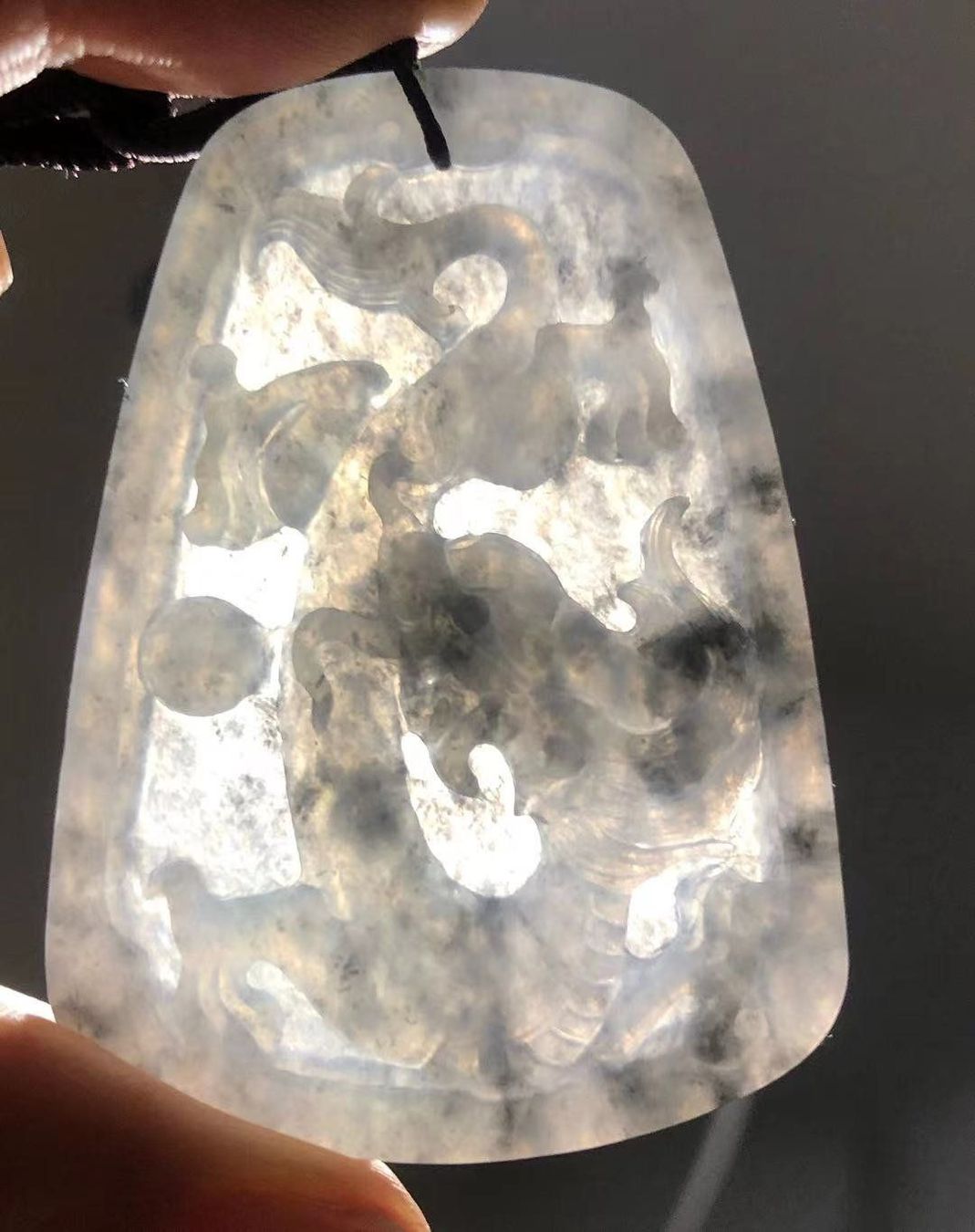 Ciondoli: Drachen Anhänger - Schwarzer&Grauer Jadeit – Nuovo e nell'imballaggio originale da Bubendorf venduto da JadeParadise 4
