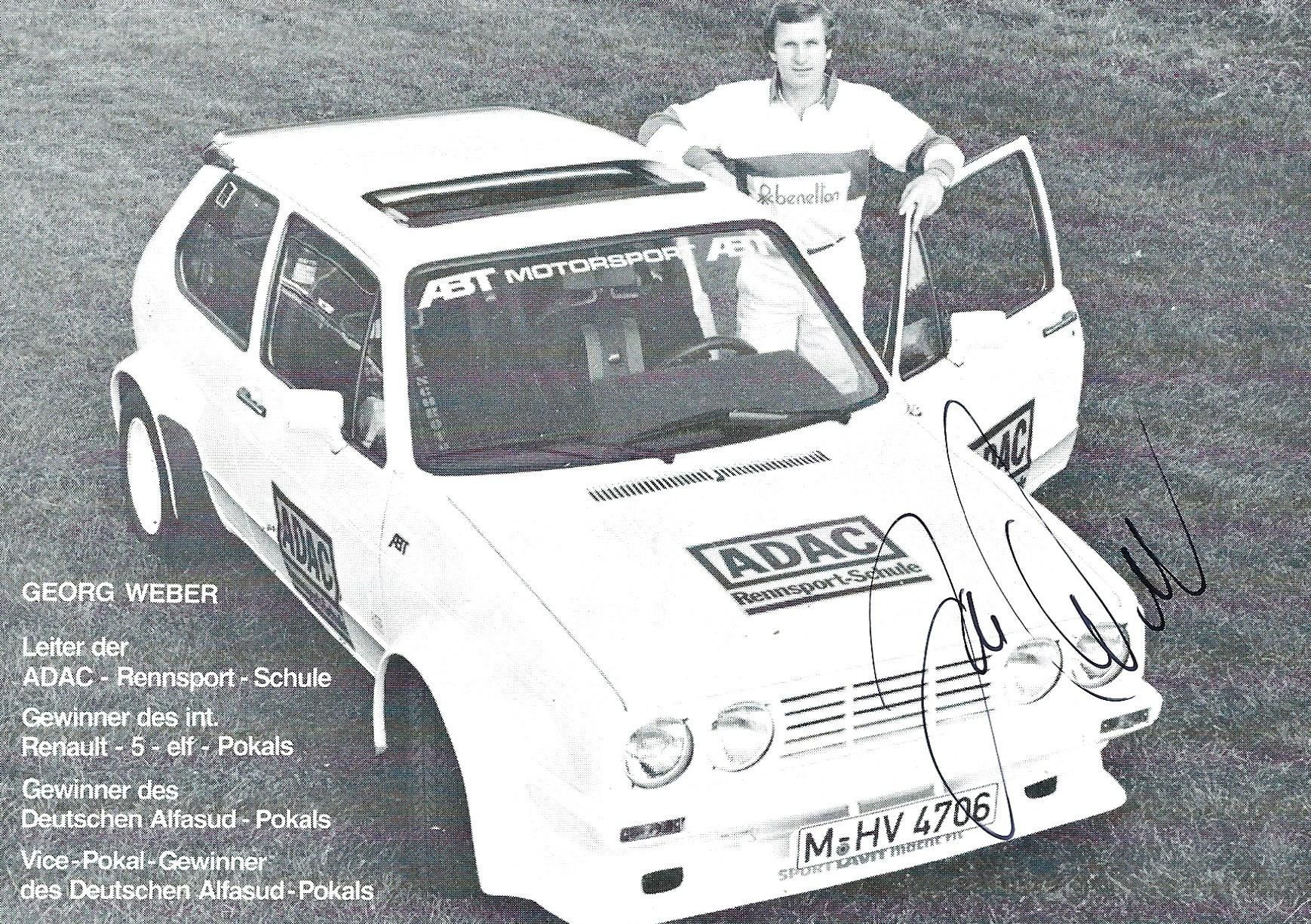 Autografi: Autogrammkarte; Georg Weber, VW Golf – Usato da Aarburg venduto da Hktm