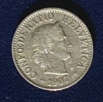 1 Stk. 5 Rappen Schweiz 1907 / 1 pce 5 centimes suisse 1907