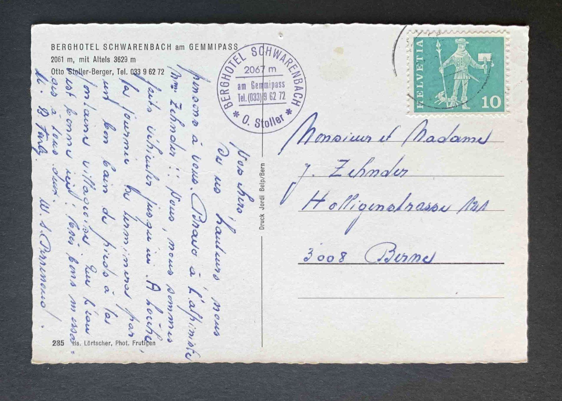 Cartoline postali: AK berghotel Schwarenbach am Gemmipass – Usato da Goldau venduto da artelier1 1