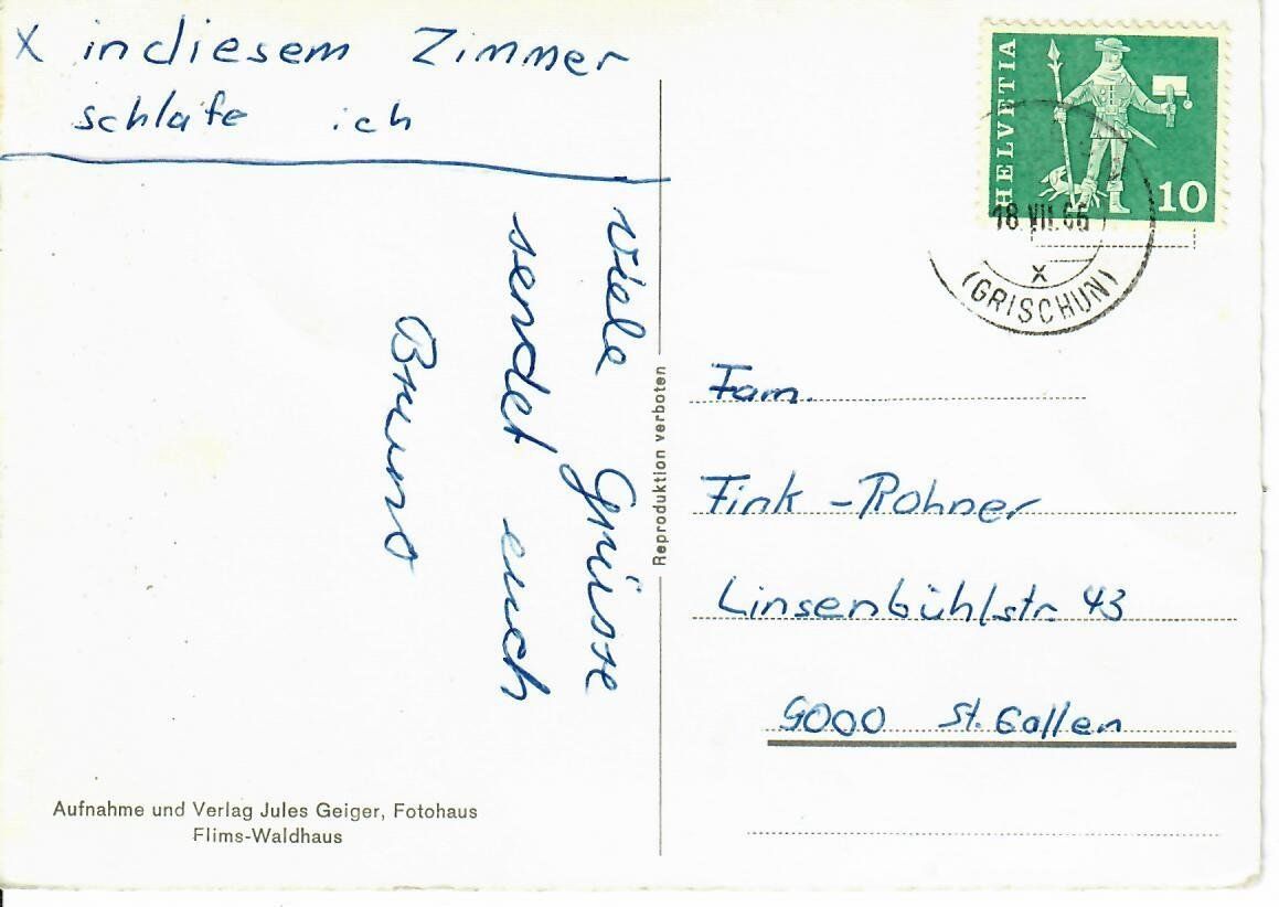 Cartoline postali: Sagens, Post - Schulhaus – Usato da Hochdorf venduto da Ziegel-16 1