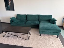 Samtsofa dunkelgrün