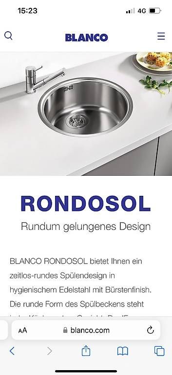 Blanco Lavabi & lavandini: Spülbecken Blanco Rondosol CNS 450mm – Usato da Niederwil AG venduto da Tony-Toca