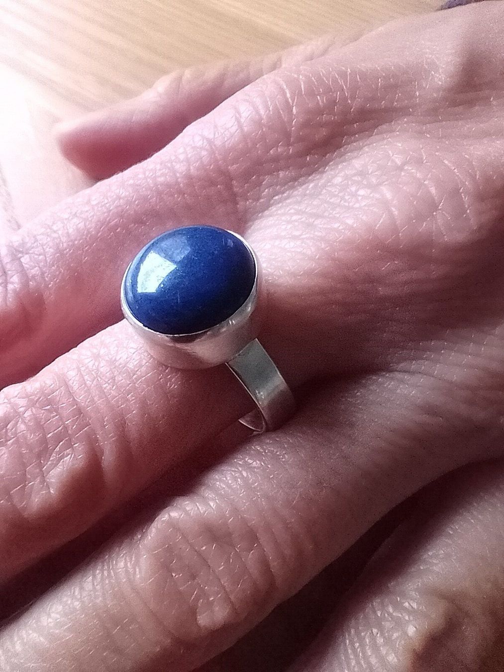 Anelli: Moderner schlichter Silberring 925 mit Lapislazuli – Usato da Luzern venduto da _gluecksfund_ 4
