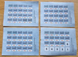 3 cartes remplies et 14 timbres - Coop - "Trophée Cuisine"